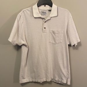 Men’s L striped polo shirt.